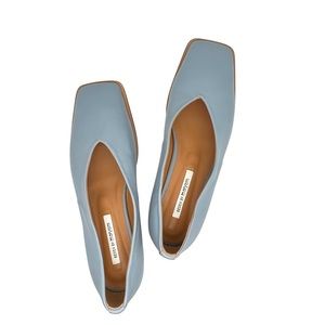 *NEW NWOB* Shop Peche Design by Maryam Vegan Leather Square Toe Flats, Size 40